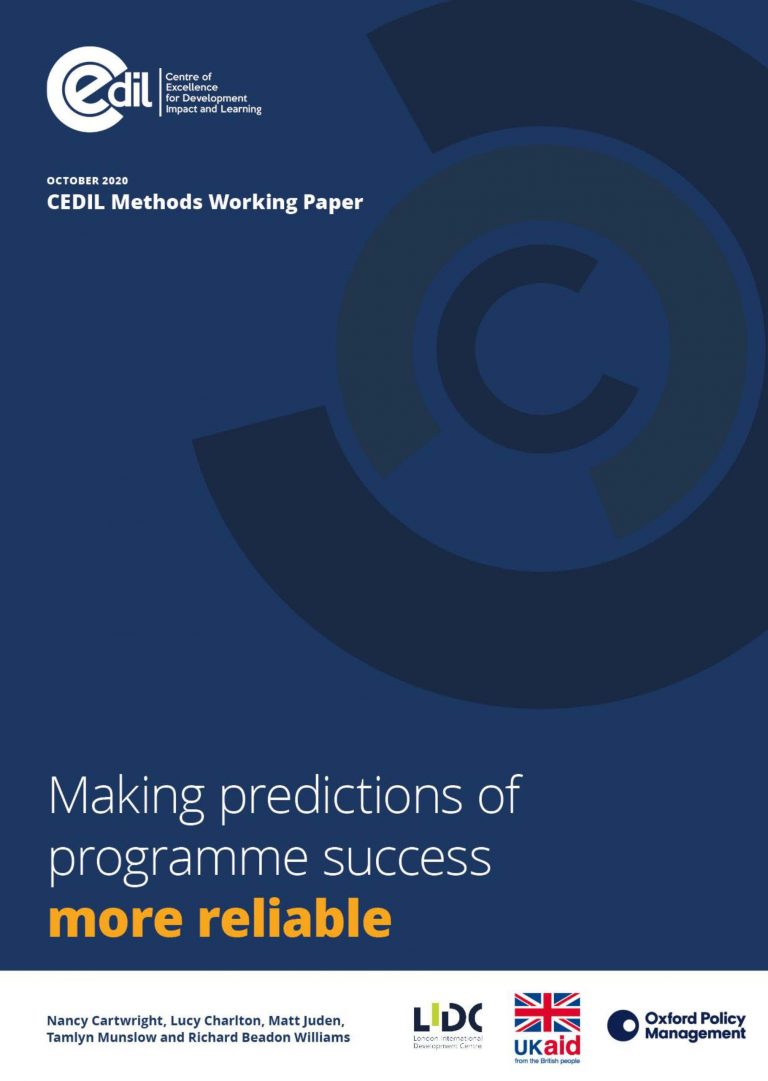 Making predictions of programme success more reliable