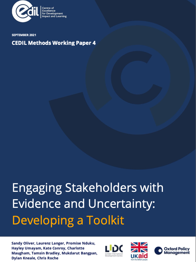 Engaging stakeholders with evidence and uncertainty: developing a toolkit