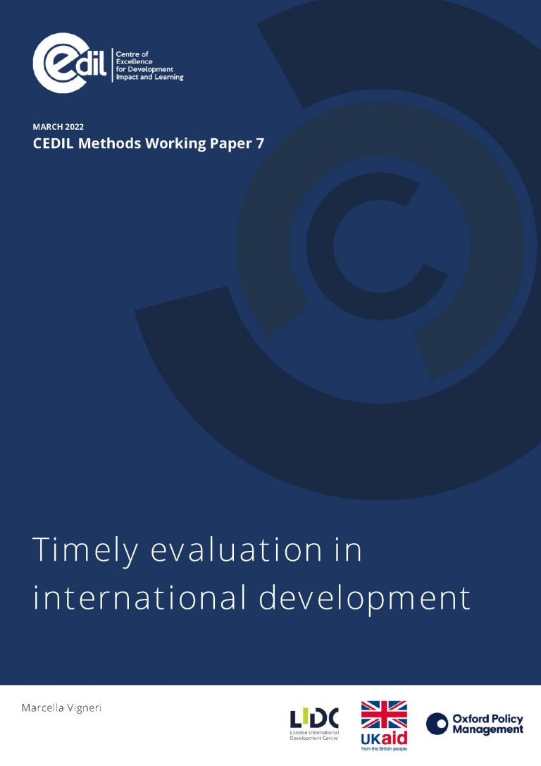 Timely evaluation in international development