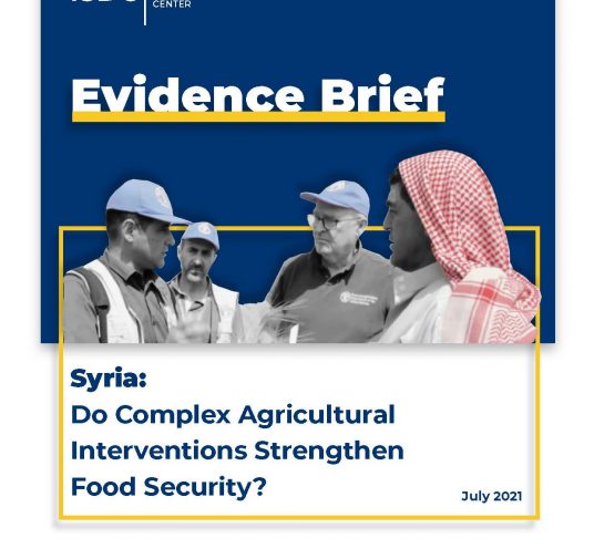CEDIL evidence brief: Syria: Do Complex Agricultural Interventions Strengthen Food Security?