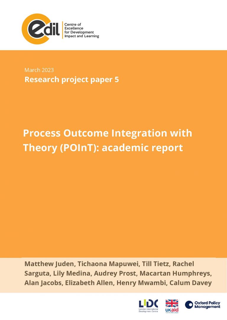 Process Outcome Integration with Theory (POInT): academic report