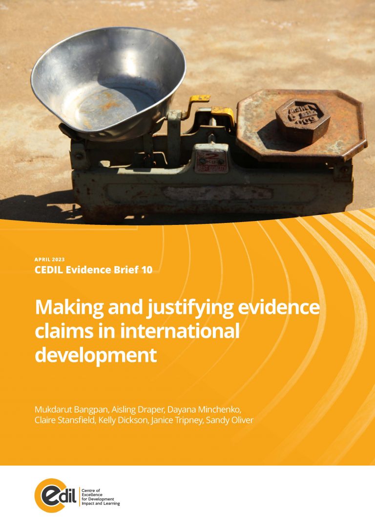 Making and justifying evidence claims in international development