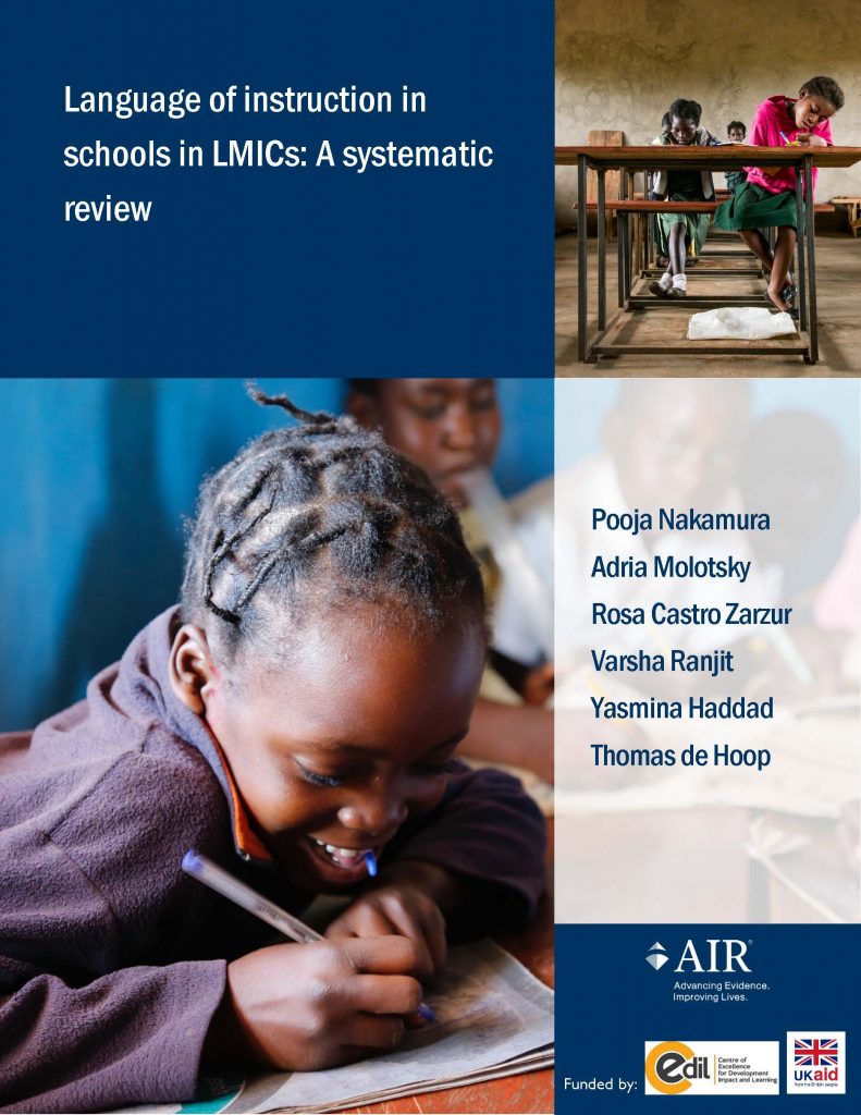 Language of instruction in schools in LMICs: A systematic review ...